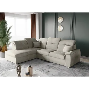 Obývací pokoj Rozkládací sedací souprava do L - Bono - béžová Varianta: Levá