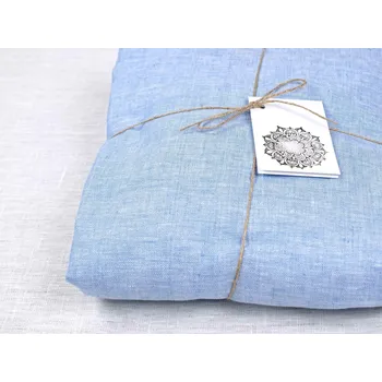 Prostěradlo Snový svět Tyrone modré prostěradlo na jednolůžko - 100% LEN Upevnění prostěradla: S gumičkou, Rozměr matrace: 90x200x20