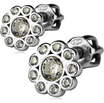 Náušnice Stříbrné náušnice šroubovací - kytičky