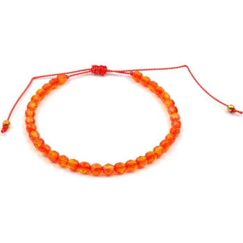 Náramek Moni - náramek s broušenými oranžovými korálky na šňůrce