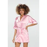 DKaren Saténový dámský župan 90 světle růžový Velikost: XXL