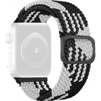 Řemínek na hodinky Řemínek s copánkovým vzorem pro Apple Watch Ultra 49mm / 46mm / 45mm / 44mm / 42mm - bíločerný
