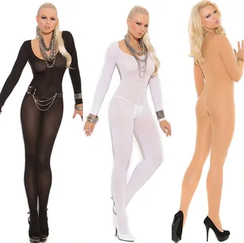 Dámská erotická souprava Průsvitný catsuit, XS-L Barva: Černá