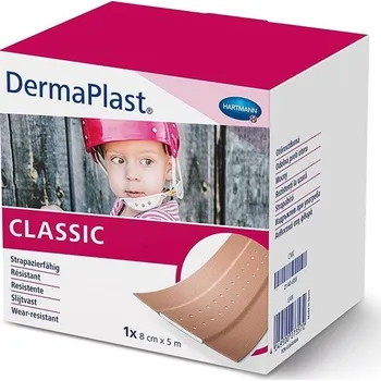Zdravotnický materiál Náplast DermaPlast Classic, 8 cm x 5 m textilní s polštářkem