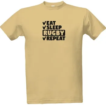 Tričko s potiskem Nový produkt Eat, Sleep, Rugby pánské
