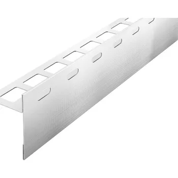 Stavební profil BP9 balkonová lišta ACARA, nerez V2A kartáč, s drenážními otvory, 11 mm, 65 mm, 2,5 m