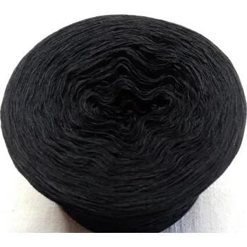 Příze Černá merino 3-nitka 1000m (Duhové klubko Černá merino)