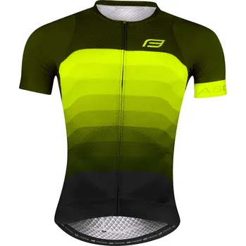 cyklistický dres Force dres ASCENT krátký rukáv, zeleno-fluo
