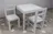 DREWEX Dřevěný stůl a dvě židličky, bílý/šedé