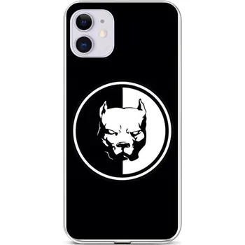 Pouzdro na mobilní telefon Kryt iPhone 11 silikon Černobílý pitbull (obal neboli pouzdro na iPhone 11)