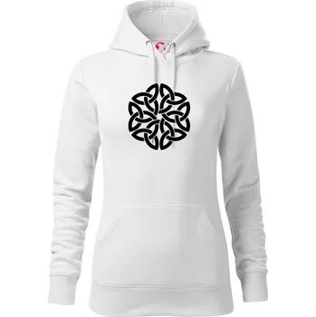 Dámská mikina Keltský ornament - Mikina dámská Cape s kapucí - XS ( Bílá )