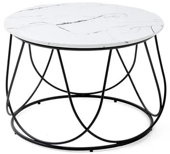 Konferenční stolek Halmar Nubira V-CH-NUBIRA-LAW-BIAŁY černý/bílý mramor