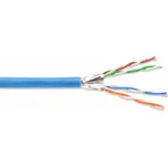 DIGITUS Instalační kabel CAT 6A U-FTP, 500 MHz Eca (EN 50575), AWG 23/1, papírová krabička 100 m, simplex, barva modrá