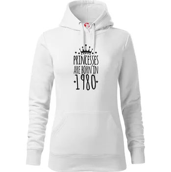 Dámská mikina Princesses are born in 1980 - Mikina dámská Cape s kapucí - XL ( Bílá )