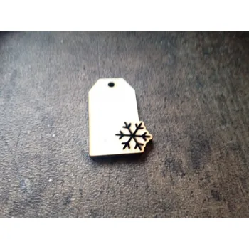 Svatební dekorace Dřevěná jmenovka na dárek - Vločka Prázdné