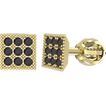 Šperk Couple, Moderní náušnice Romi II, žluté zlato s černými zirkony, 585-66-3-0302.0Z00.0.00.009.05