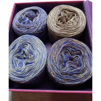 Příze Tichá krása merino 3-nitka 4x300m (Duhová krabička Tichá krása merino)