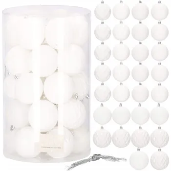 Vánoční ozdoba Springos Vánoční baňky 8 cm bílé 30 ks