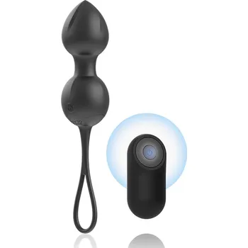 Roubík Brilly Glam Vibrating Kegel Beads with Remote Black