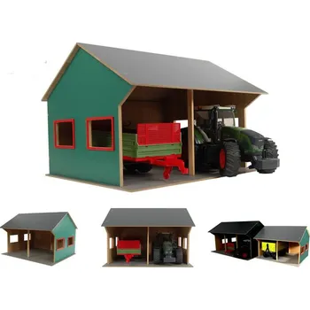Kids Globe Farming Dřevěná garáž pro 2 traktory garáž Kids Globe Farming Dřevěná garáž pro 2 traktory