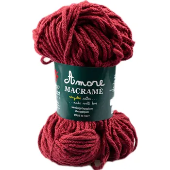 Příze Borgo de' Pazzi Amore Cotton Macrame 72 Vínová (Borgo de' Pazzi Recyklovaná bavlna Macrame 72)