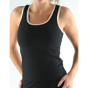 Gina Nátělník s kontrastním lemováním 98027P Černá-písková S