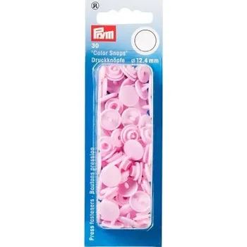 plastové patentky PRYM světle růžová 30ks