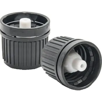 Černý PP uzávěr 18 mm s okrajovým kapátkem a garančním kroužkem Počet kusů v balení: 1