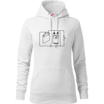 Dámská mikina Elektrikář - základní elektrický obvod - Mikina dámská Cape s kapucí - S ( Bílá )