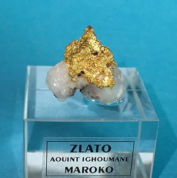 Přírodní kámen Zlato z Maroka 20x18mm, zlato: 15x11mm