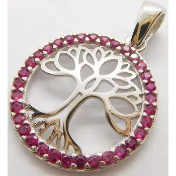 Přívěsek Klenoty Budín Zlatý přívěsek - strom života s červenými rubíny 585/1,84gr HK3094B (Klenoty Budín Zlatý přívěsek - strom života s červenými rubíny 585/1,84gr HK3094B)