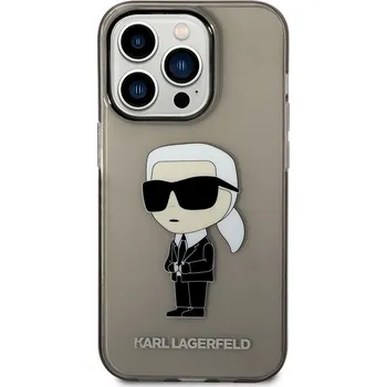 Pouzdro na mobilní telefon Kryt KARL LAGERFELD Ikonik NFT pro Apple iPhone 14 Pro - plastový / gumový - černý / šedý
