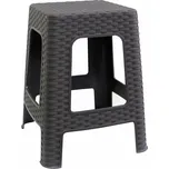 Taburet vysoký 47x35x35,5 cm polyratan wenge