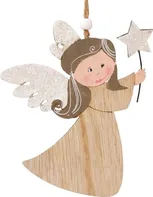 Guirma Vánoční dřevěný anděl 15 cm