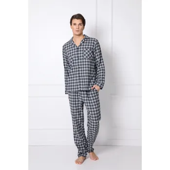 Pánské pyžamo Aruelle pyžamo pánské George - flanelové - grafit, XL (Pánské flanelové pyžamo Aruelle)
