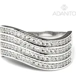 Zlatý prsten z bílého zlata se zirkony