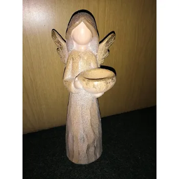 Svícen Anděl na svíčku - třpytivý (Anděl na svíčku)