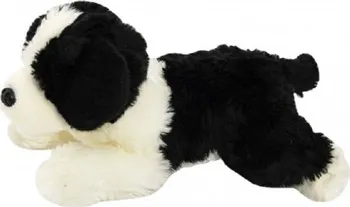 Plyšová hračka Teddies Pejsek ležící černobílý 28 cm