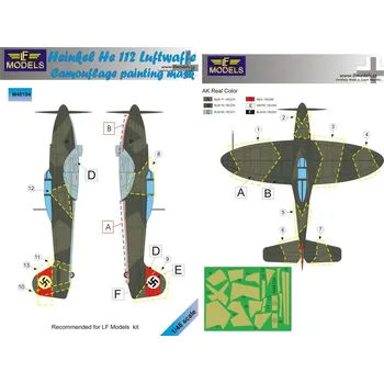 Plastikový model 1/48 Mask He 112 Luftwaffe Camouflage paint. (LF)
