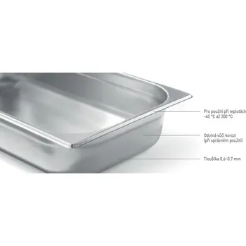 Nádoba na pečení Gastronádoba Buget Line GN 1/1 15021l tloušťka 0,6-0,7mm 530x325x150mm