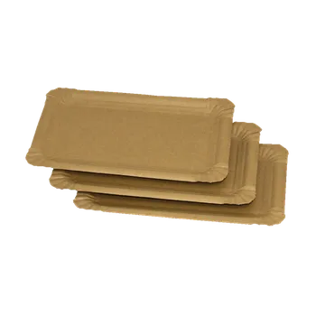 Jednorázové nádobí EcoPack Hnědý papírový tácek EKO 13x20 cm č. 4 párty KRAFT ideal pack® bal/20 ks