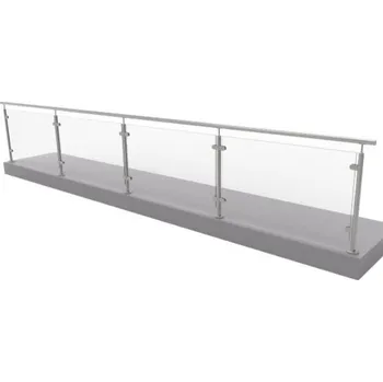 Zábradlí Nerezové zábradlí se skleněnou výplní, vrchní kotvení - 5350x1000mm