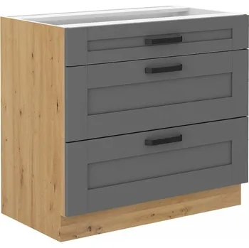 Kuchyňská skříňka Spodní zásuvková skříňka LUNNA TMAVĚ ŠEDÁ / ARTISAN 80 D 3S BB