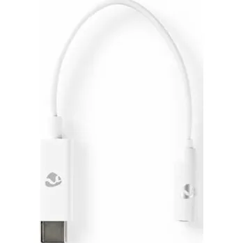 Redukce NEDIS USB-C adaptér/ USB-C Zástrčka – 3,5 mm jack zásuvka/ bílý/ box/ 15cm