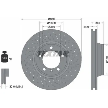 Brzdový kotouč Brzdový kotouč TEXTAR 92150005