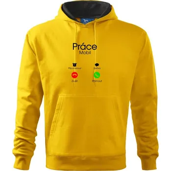 Pánská mikina Práce volá - Mikina pánská Cape s kapucí - 4XL ( Žlutá )