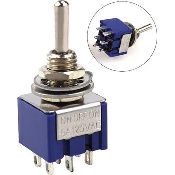 Páčkový spínač MTS-203 do panelu přepínací ON-OFF-ON