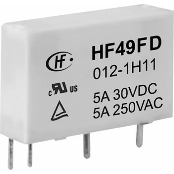 Cívka Hongfa HF49FD/012-1H12F, HF49FD/012-1H12F relé do DPS, monostabilní, 1 cívka, 30 V/DC, 250 V/AC, 5 A, 1 ks