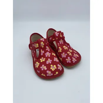 Dámská zdravotní obuv Beda Barefoot bačkůrky BF-060010/W Red Flower Velikost EU: 32, vnitřní délka: 207, vnitřní šířka: 80