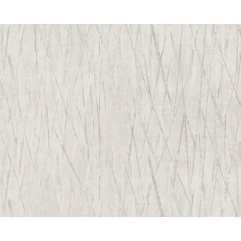Tapeta Vliesová tapeta grafická, šedá, bílá, melír s metalickými odlesky 385986 / Tapety na zeď 38598-6 Hygge 2 (0,53 x 10,05 m) A.S.Création